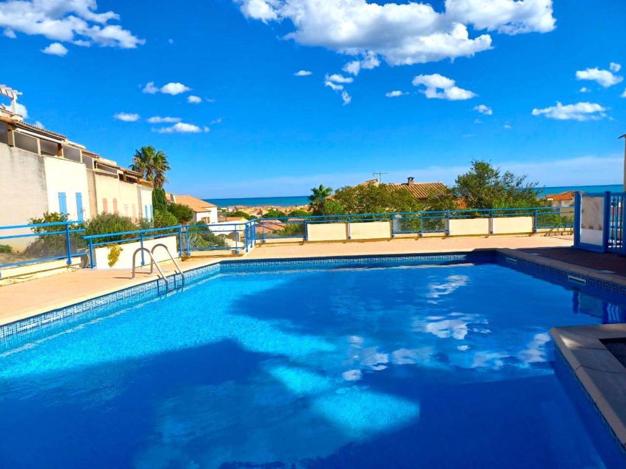 Plain-Pied Jardin 6 Personnes Clim Vue Mer Parking Wifi Terrasse Piscine Dans La Residence Saint-Pierre-la-Mer  Extérieur photo