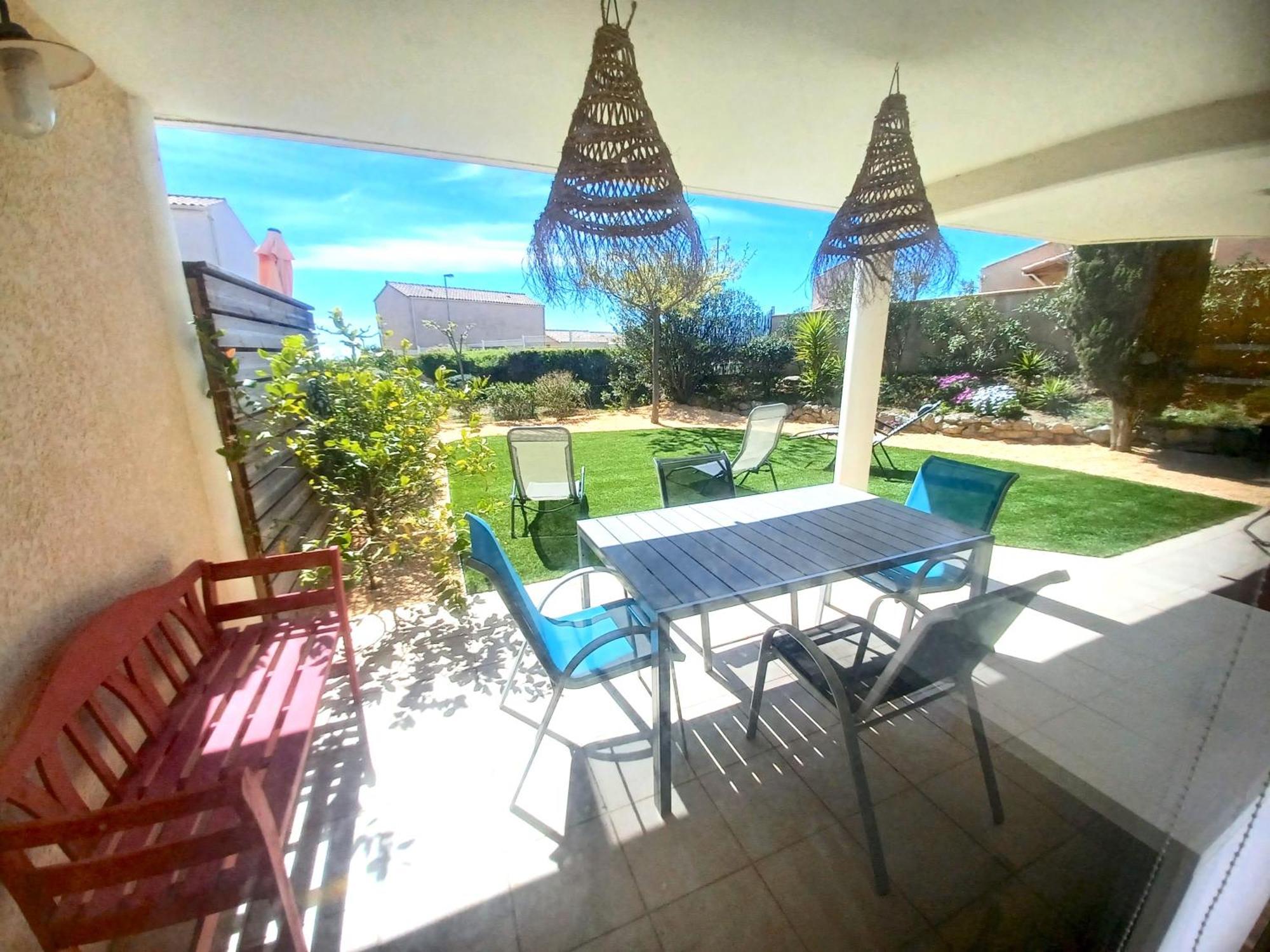Plain-Pied Jardin 6 Personnes Clim Vue Mer Parking Wifi Terrasse Piscine Dans La Residence Saint-Pierre-la-Mer  Extérieur photo
