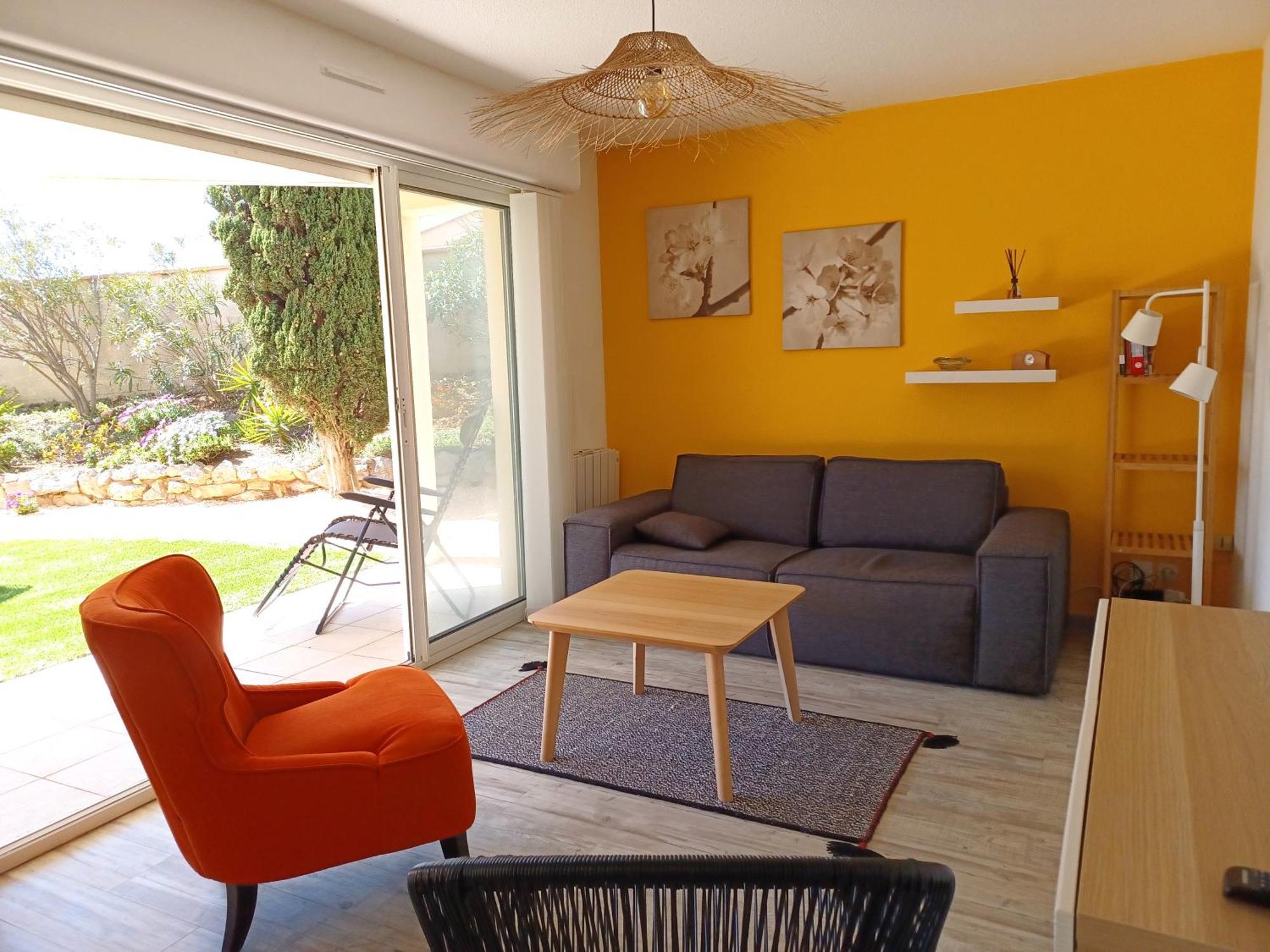 Plain-Pied Jardin 6 Personnes Clim Vue Mer Parking Wifi Terrasse Piscine Dans La Residence Saint-Pierre-la-Mer  Extérieur photo