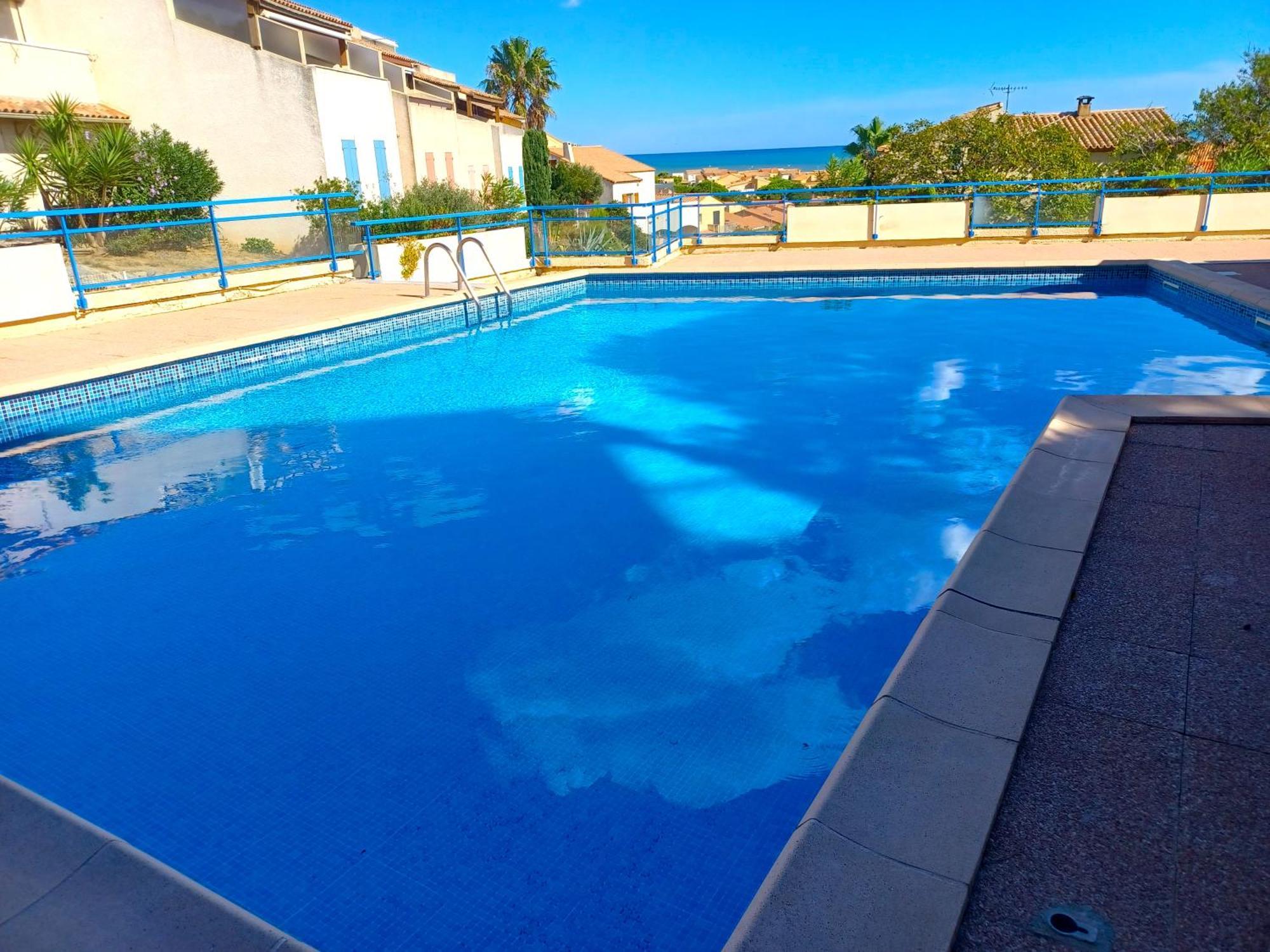 Plain-Pied Jardin 6 Personnes Clim Vue Mer Parking Wifi Terrasse Piscine Dans La Residence Saint-Pierre-la-Mer  Extérieur photo