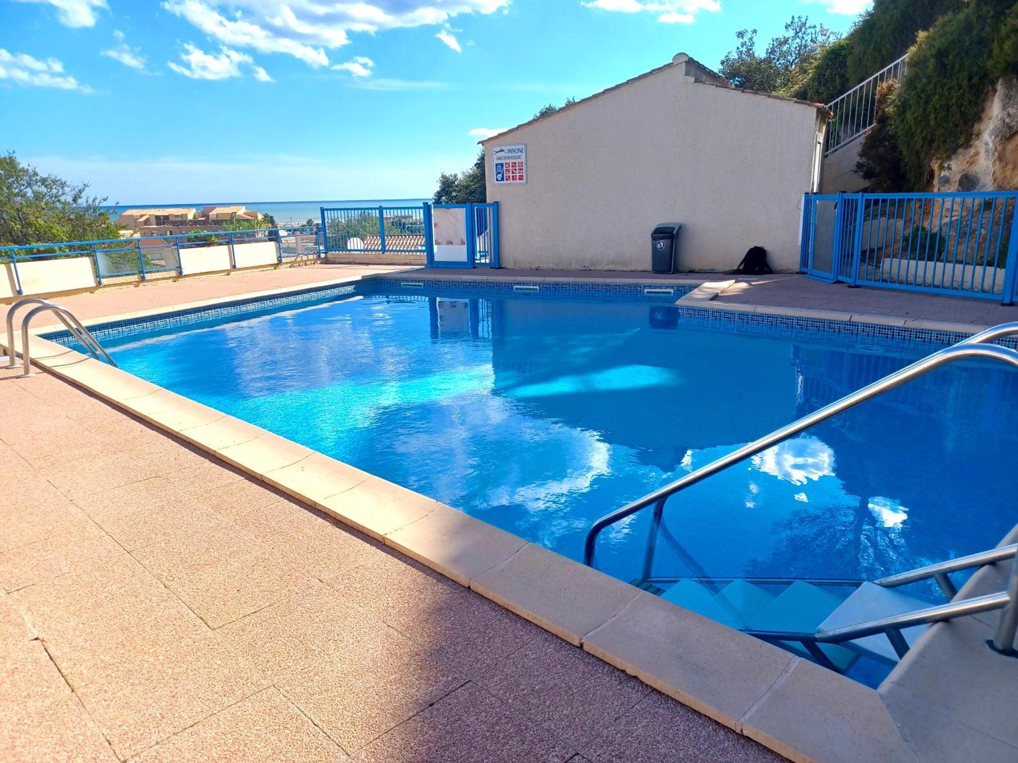 Plain-Pied Jardin 6 Personnes Clim Vue Mer Parking Wifi Terrasse Piscine Dans La Residence Saint-Pierre-la-Mer  Extérieur photo